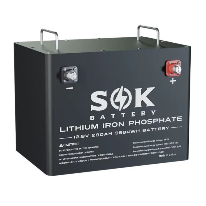 SOK Battery SK12V280H 280Ah, Built-in heater and Bluetooth, Best for RV or Marine